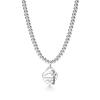 Heart-Shaped Enamel Cross Chain Necklace with Peach Heart Beads for Women - Fashionable Classic Style