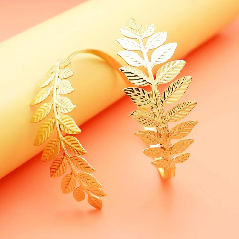 Metal Leaf Upper Arm Bracelet Greek Roman Style Gold Delicate Jewelry for Women Festival Holiday Gift