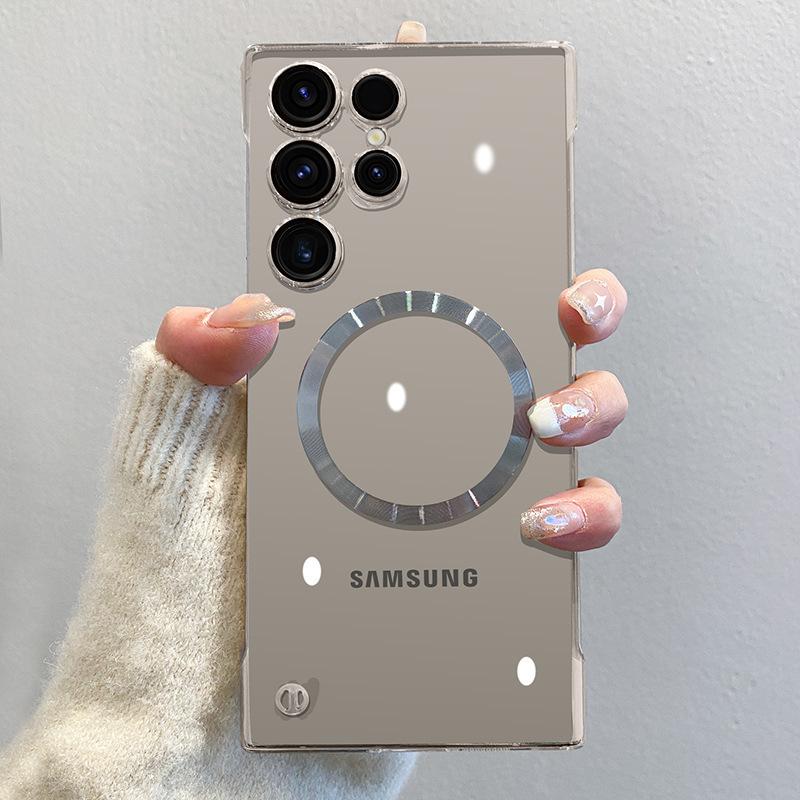 Die Samsung S25Ultra Galvanisierte Randlose Handyhülle S24+ wird mit einer transparenten, dünnen Hartschale mit einer Glaslinsenfolie geliefert.