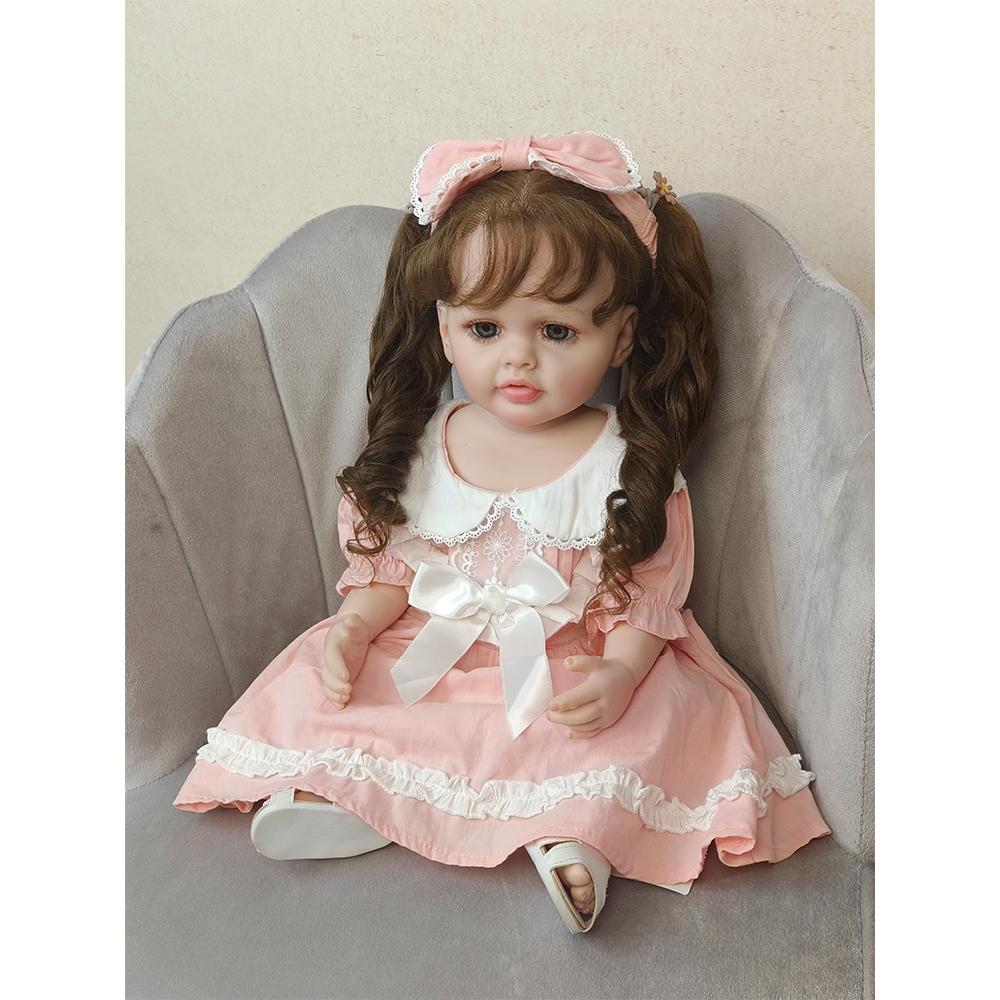 Mode Spielzeug Ganzkörper Weiches Silikon Lebensechte Real Touch Reborn Baby Mädchen Schöne Betty Mit Wenig Wellen Haar Kleinkind Prinzessin puppe