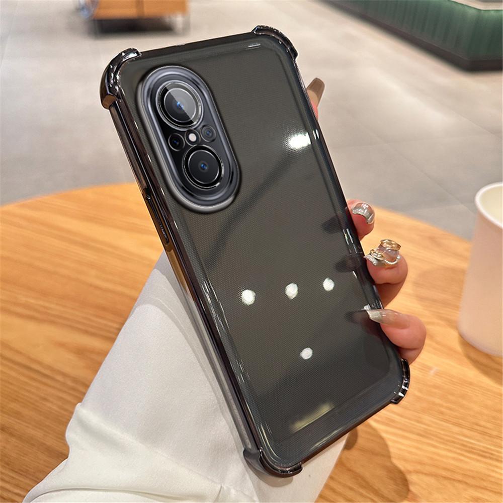 Plating Transparent Shockproof Phone Case For Huawei Nova 12 Pro With Magnetic Stand Holder Nova 9 SE 11 10 9 8 7 Pro Soft Cover