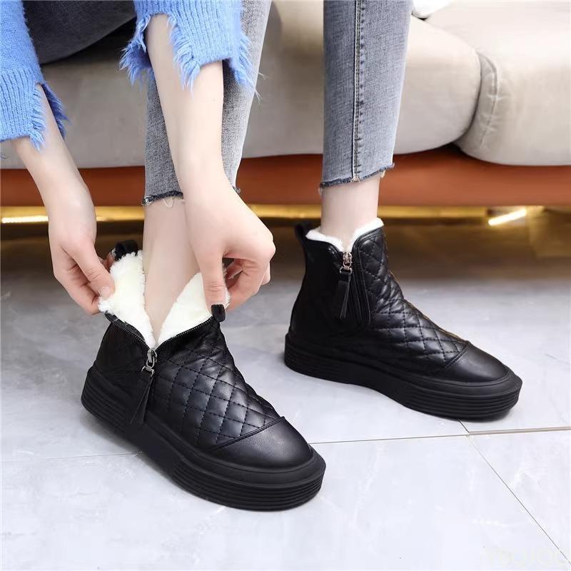 Fashionable Versatile Thick Snow Boots Women Autumn Winter New Soft Soled Warm Non Slip Women's Boots Comfortable Shoes