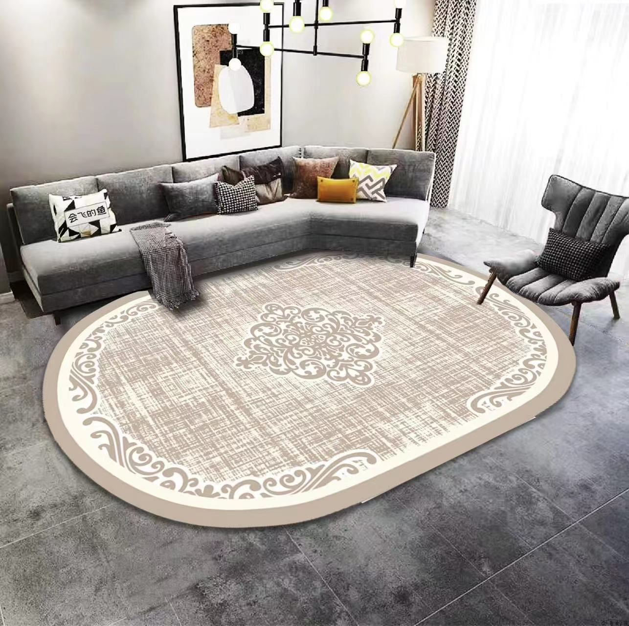 

Ковер для гостиной, устойчивый к грязи и простой в уходе, нескользящий ковер для журнального столика, универсальный ковер для кровати на все времена 100 * 120cm