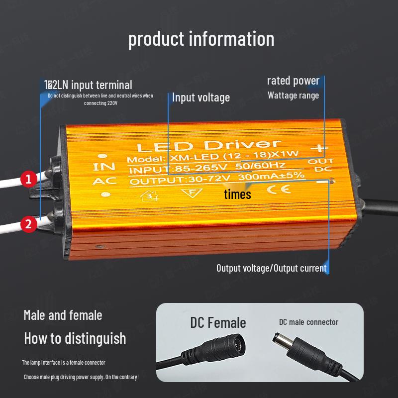 LED Integrated Waterproof Power Supply and Rectifier Controller for Kitchen, Bathroom, and Toilet Lighting