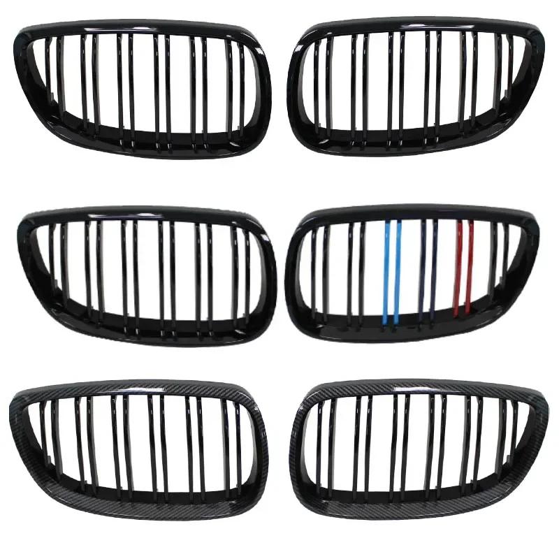 Car Front Grille Racing Front Sport Grill Gloss Black Double Slat Kidney Grille For BMW E92 E93 M3 2006-2009