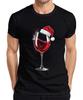 Wine Glass Santa Hat Red Wine Xmas Gift Wine Party Unisexs TShirt