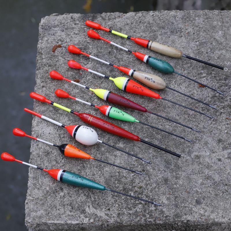 Bal Fir Wood High Sensitivity Fishing float10Mixed Bold Eye-catching Rock Fishing Long Casting Sea Fishing Float Fishing Supplie