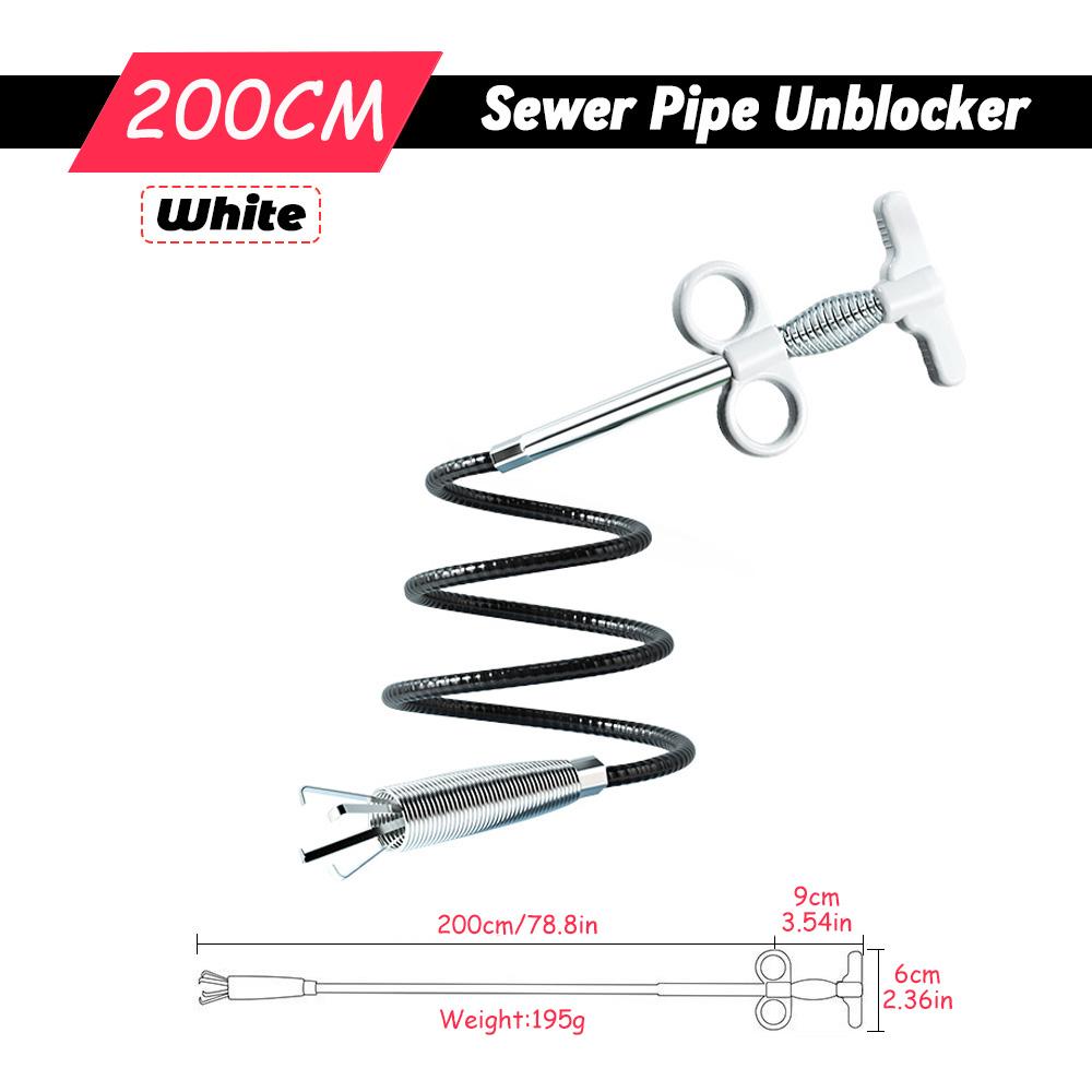 160/200/300cm Odblokowywanie rur kanalizacyjnych Kuchnia Łazienka Narzędzie do czyszczenia kanalizacji Hak czyszczący zapobiegający zapychaniu Narzędzie do pogłębiania rur sprężynowych