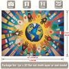 1Pcs Unity Diversity Globe World Hands Design Decoration Background Earth Backdrop Decorations For Photo Studio Booth Party