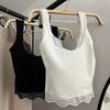 Solid Color Girl's Vest Top Sleeveless Spaghetti Y2k Top Fashion Lace Sling Tank  Summer