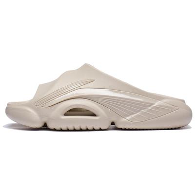 Li Ning Badfive Slide Sandálias Masculinas de Um Strap Silenciosas Fog-Khaki ABTT003-3