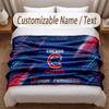 Chicago Cubs bedeckte Flanelldecke mit individuellem Namensschriftzug, weiche, warme Überwurfdecke für Schlafzimmer, Weihnachtsgeschenk