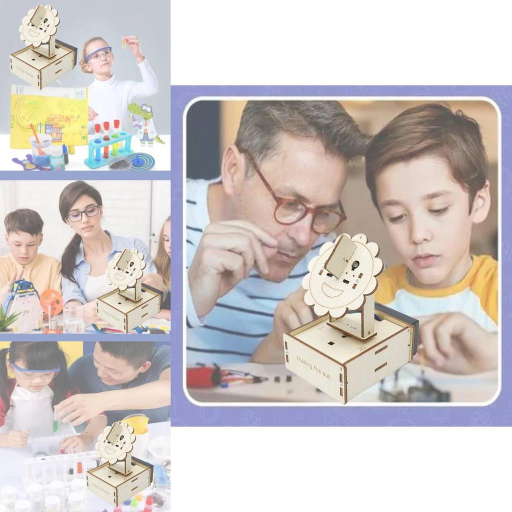 Steam Education Diy Wooden Light Tracking Sensor Material Kit For Children Programming Learning