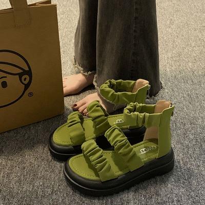 Sommerliche Sandalen mit runder Spitze und Plateau für Damen, Römerstil, täglich, luxuriös, originaler Komfort, VIP-Verkauf, Großhandel 2025, Damenschuhe