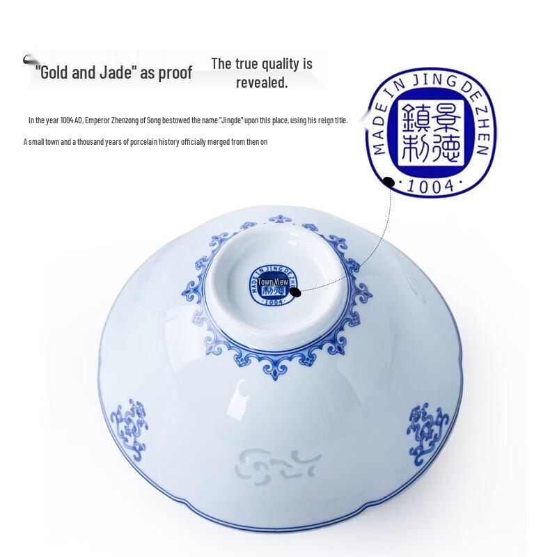 Jingdezhen Blue and White Underglaze Ceramic Dinnerware Set