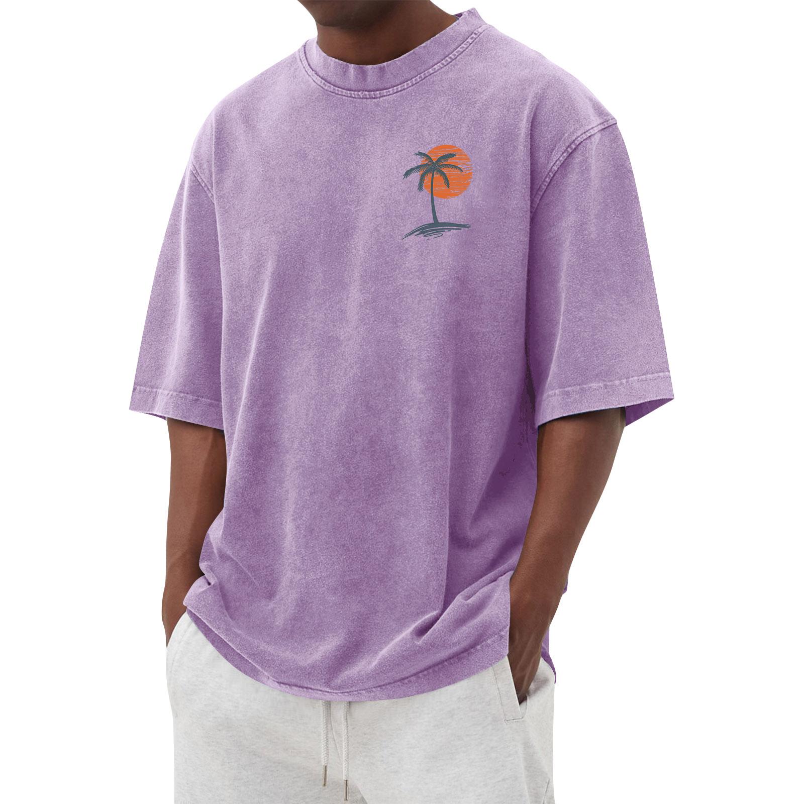 

Men s Printed Round Neck T-Shirt Casual Sports Short-Sleeve Top M