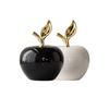 Ceramic Apple Statue Art Crafts Christmas Gift Tabletop Ornament Decorative Figurine for Bookshelf Desk Shelf Cabinet Home Decor