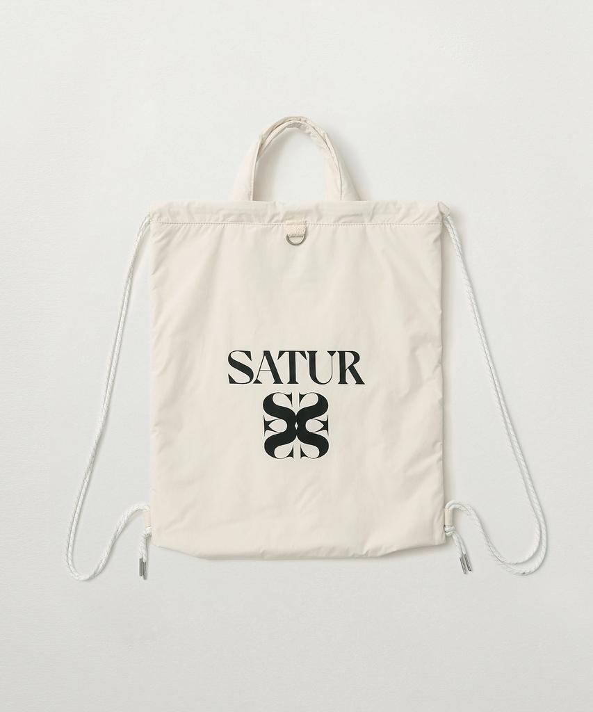 Satur Solid Drawstring Bag Cream