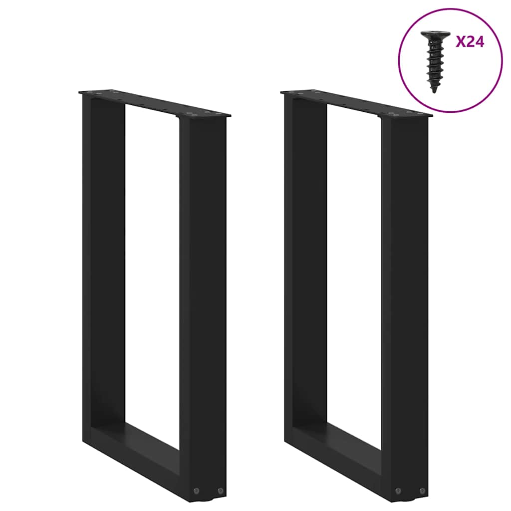 Coffee Table Legs, 2 Pcs, Black, 50X(72-73) Cm, Steel