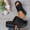 Women's Summer Thick-Soled Platform Slide Sandals, Fabric Upper Casual Footwear.
