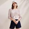 Zhaojun Damen Lyocell Tencel Gestricktes Gestreiftes Langarm-T-Shirt