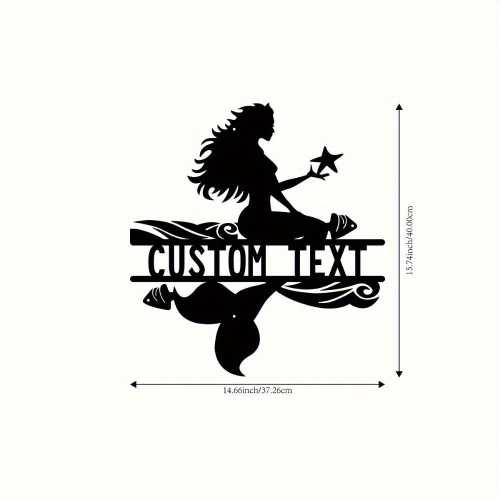 Personalized Siren Metal Wall Art, Custom Nameplate for Kitchen, Lounge, Office, Porch, Deck & Boho Home Decor