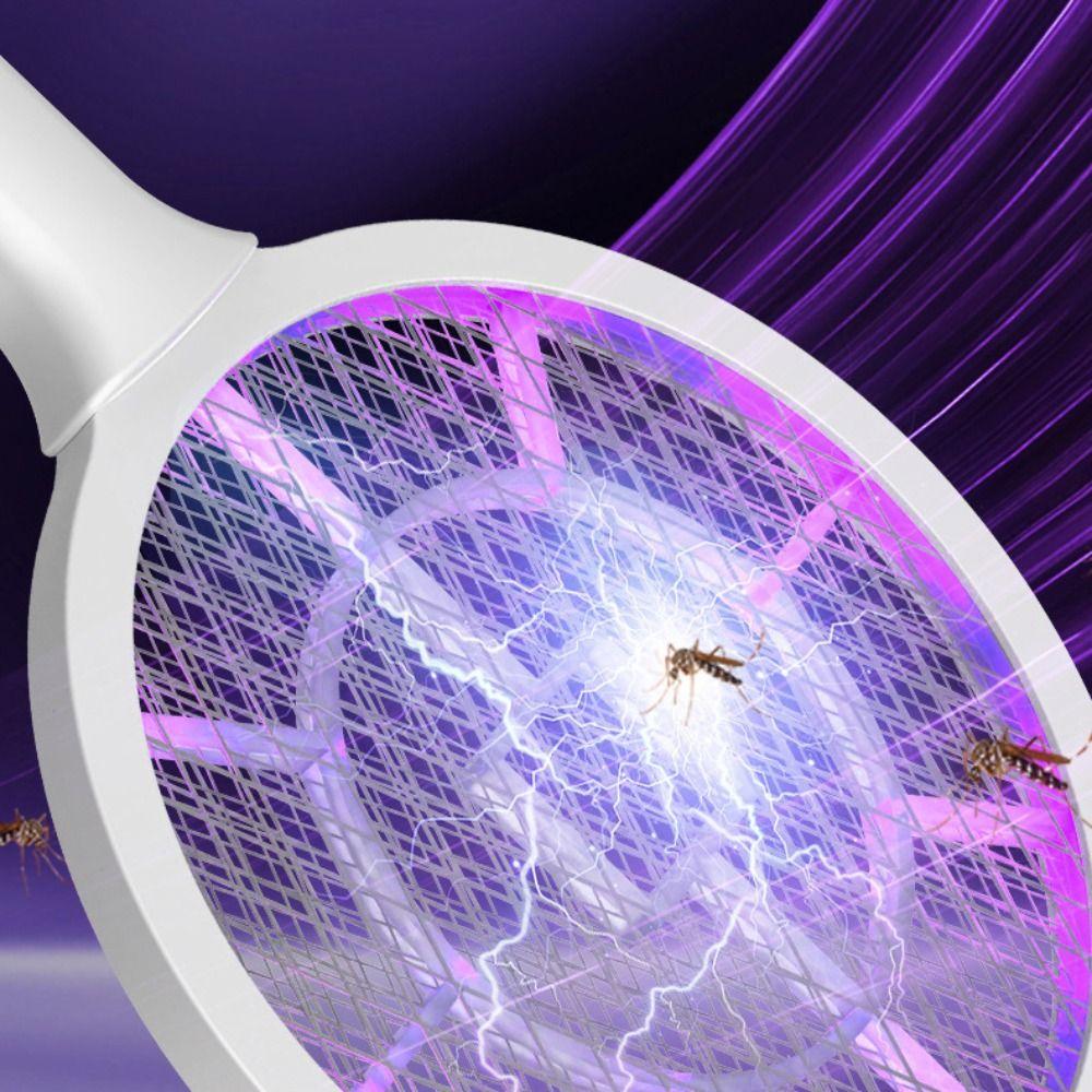 USB Rechargeable Fly Swatter 2-in-1 Mosquito Killer Lamp Electric Mosquito Swatter  Mosquito Lure