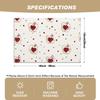 Set of 4/6 Linen Placemats Featuring Red Hearts And Golden Polka Dots, Perfect for Romantic Occasions And Everyday Dining Decor, Suitable for Indoor P