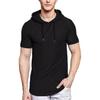 Summer New Mens Hoodie T-shirt Lightweight Breathable Sports Tops Fitness Running Tees for Men Simple Style T-shirts