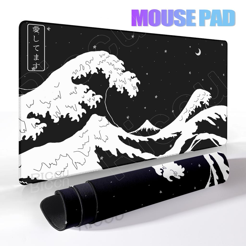 Large Mousepad Japan Great Wave Kanagawa Mousepad Keyboard Mat Deskpad Pc Game Desk Mats Company Mouse Pad Minimalist Mouse Mats
