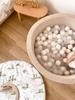 Dry Pool 110x30cm Velvet Soft Beige with 400 Balls: Beige, White, Silver