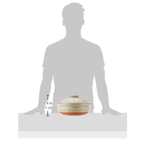 [Authentic] Banko Ware Ginpou Earthenware Pot (Deep Pot) No. 9, Serves 3-4, Hana Mishima, Direct Heat Compatible, Heat Retention, Made In Japan, Produ