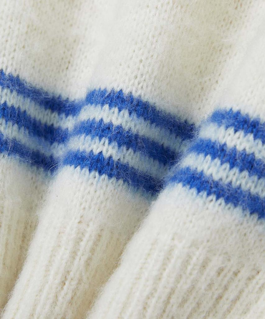 MOONSUN Essential_Unisex Mss Mohair Blend Stripe Knit [Ivory Blue]