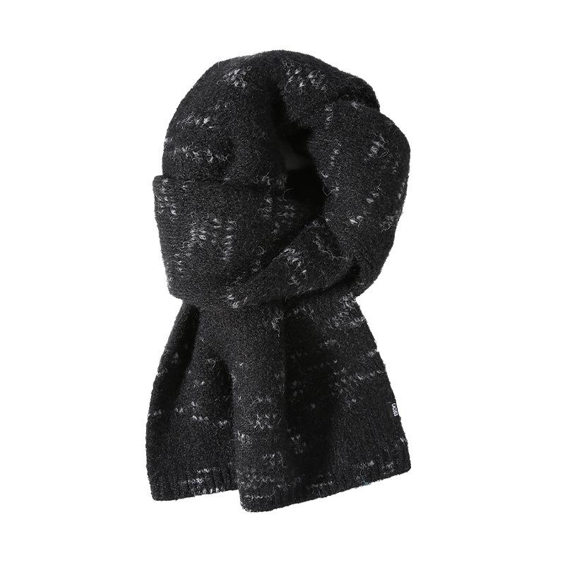 

Винтажный вязаный шарф из смесовой шерсти - Универсальный унисекс модный утеплитель для шеи для осени и зимы 160*20CM чёрный