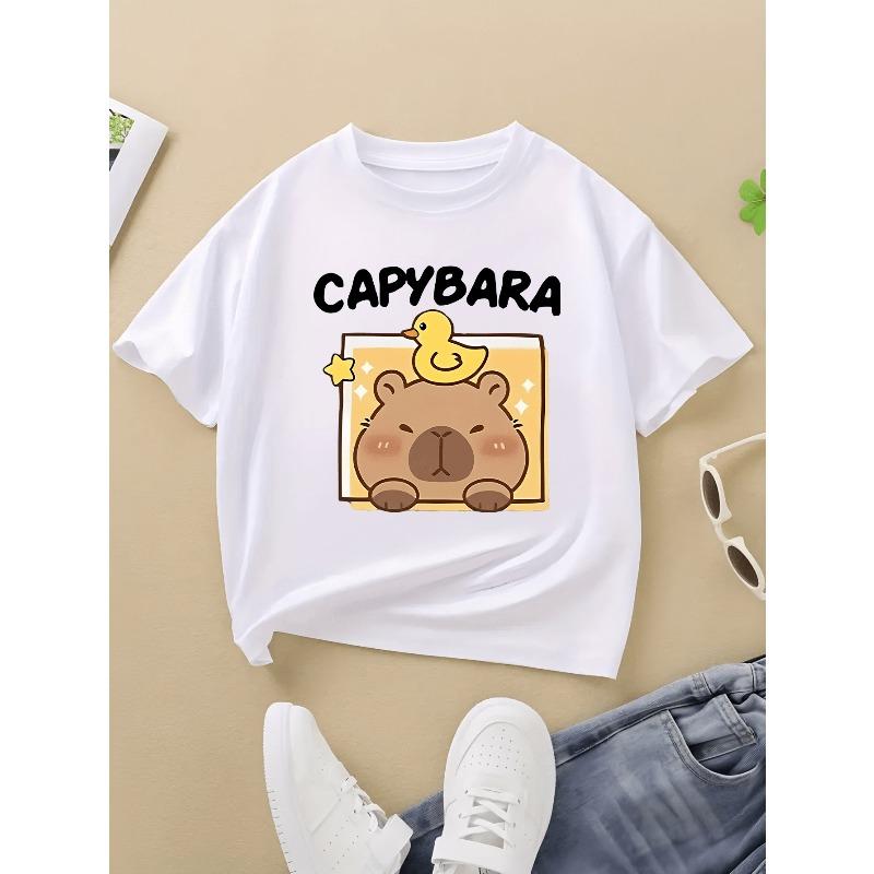 European sizes Girls  Stylish Casual Round-Neck T-Shirt 110 белый