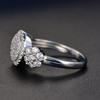 Anello Cristallo Squisito Rotondo a Forma di Fiore Intarsiato con Strass Zircone AAA CZ per Donna Festa Matrimonio Fidanzamento