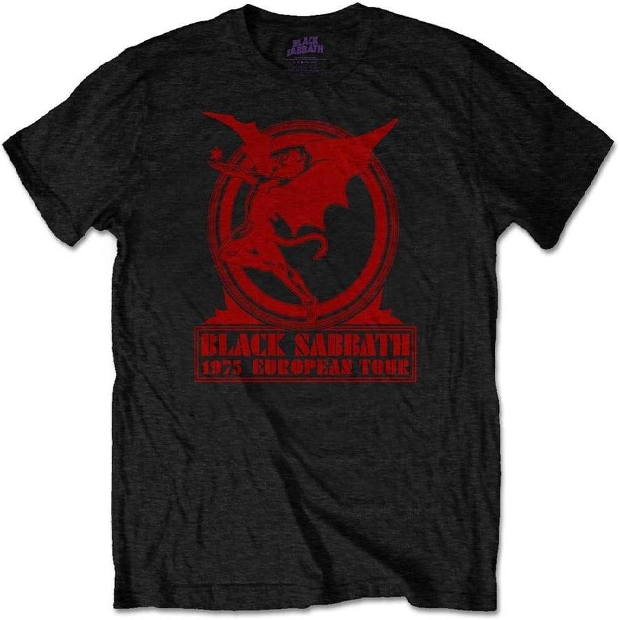 Мужская футболка Black Sabbath Europe  75 приталенного кроя XX-Large Черная S