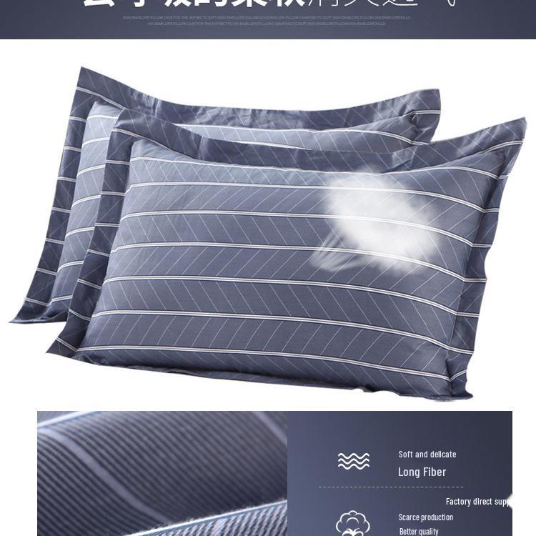 Set of Two 100% Cotton Large Pillowcases, Thick 48x74cm for Home Use