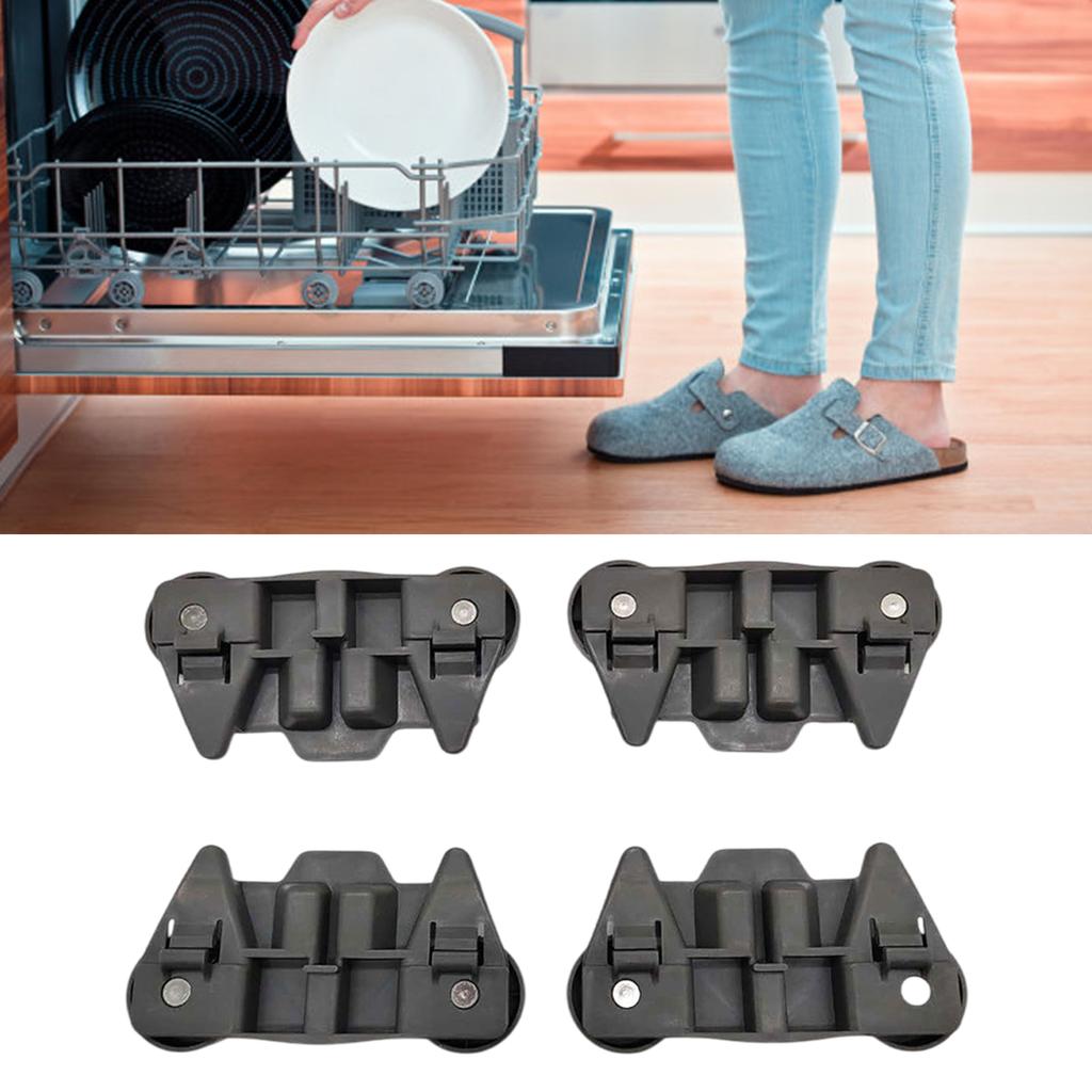 Set of 4 Replacement Lower Rack Rollers Plastic Dishwasher Spare Parts for Dishwashers Ensuring Quiet Performances