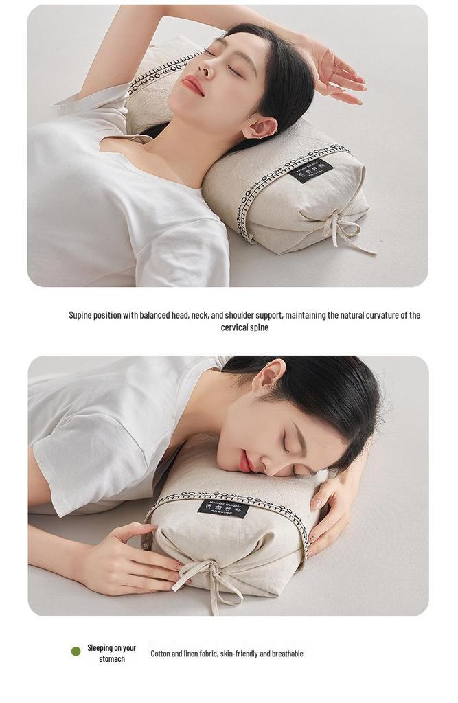 Bestselling Breathable Buckwheat Pillow: Adjustable Height, 100% Buckwheat Hull, Cotton Linen Cover, Floral Herbal Design.