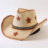 Popular Western Cowboy Straw Hat Men's and Women's Fashion Shade Straw Hat Classic Outdoor Western Cowboy Hat