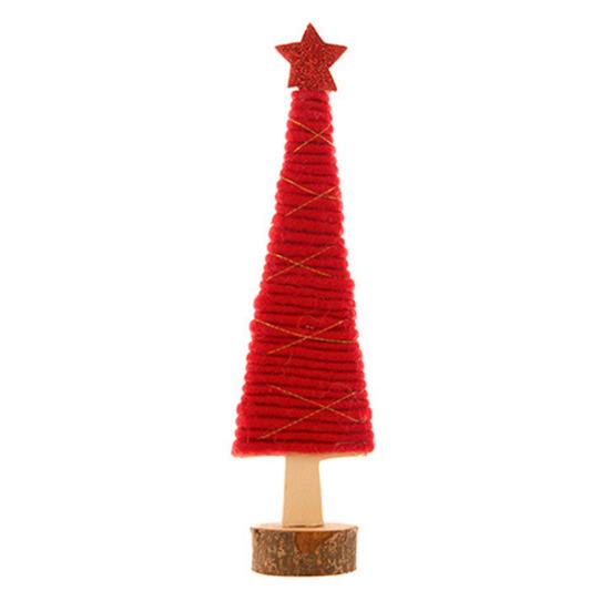 Yousheng Christmas Tabletop Decoration Plush Wool Felt Reindeer Santa Tree Figurine with Wooden Base for Winter Tiered Tray Mantel Decor