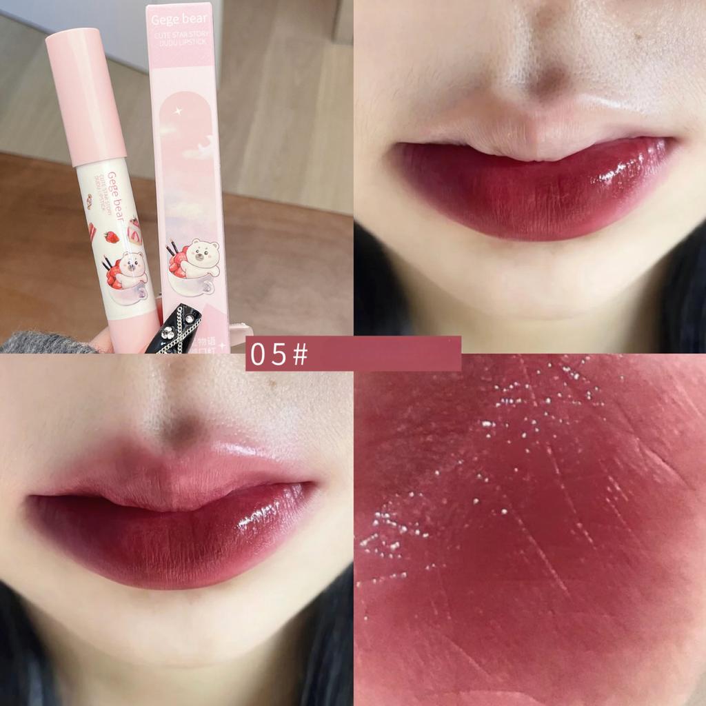 Dudu Lipstick Moisturizing and Easy-to-color Water-gloss Mirror Long-lasting Whitening Crayon Lipstick