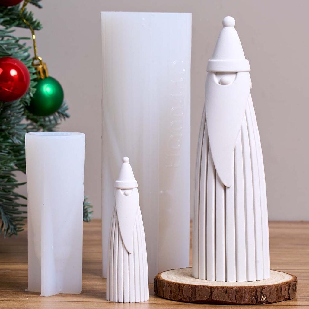 Faceless Santa Claus Silicone Candle Mold DIY Christmas Ornament Crafts Making Aromath Soap Plaster Resin Clay Molds Home Decor