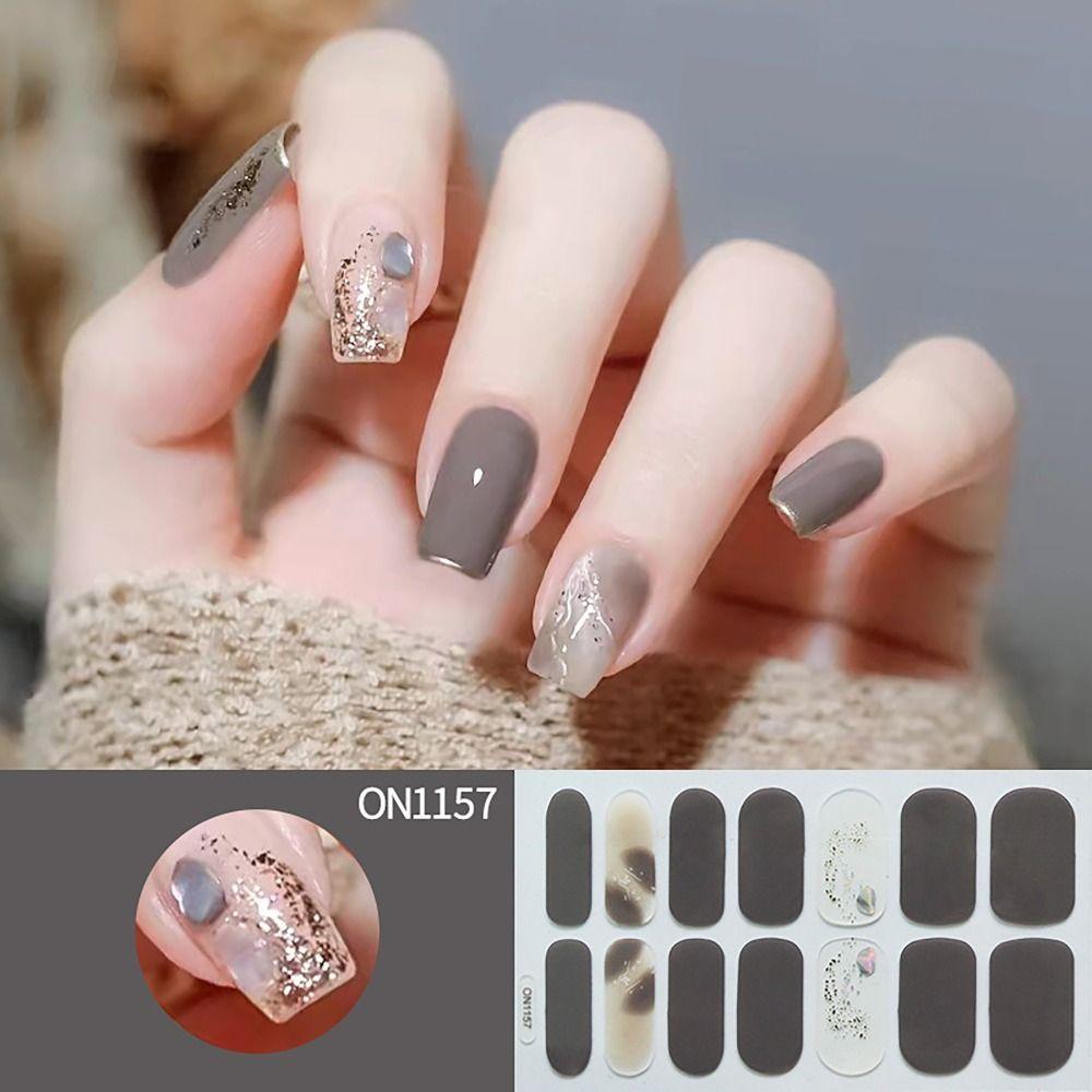 Floristic Nail Patch Semi Cured Gel Nail Polish Strips Gel Nail Stickers  DIY NAil Art Making