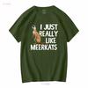 MeerkaT T-shirt Amante della Fauna Selvatica Animale Natura Selvaggia Zoologia manica lunga o corta vintage Lavato Alla Moda Casual abbigliamento designer