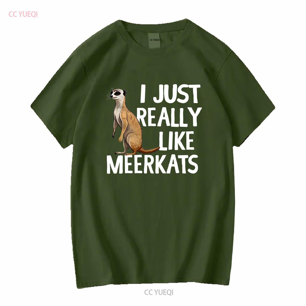 MeerkaT T-shirt Amante della Fauna Selvatica Animale Natura Selvaggia Zoologia manica lunga o corta vintage Lavato Alla Moda Casual abbigliamento designer