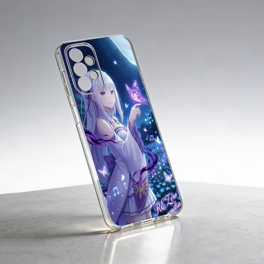 Re  Z-Zero Emilia-a Phone Case For Samsung S25,S24,S21,S22,S23,S30,Ultra,S20,Plus,Fe Transparent Cover