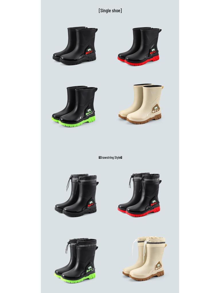 Men's Warm Non-Slip Durable Rain Boots for Food Delivery, Fishing, and Gardening
