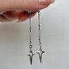 Jun'an Gothic Punk Minimalist Silver Star Earrings